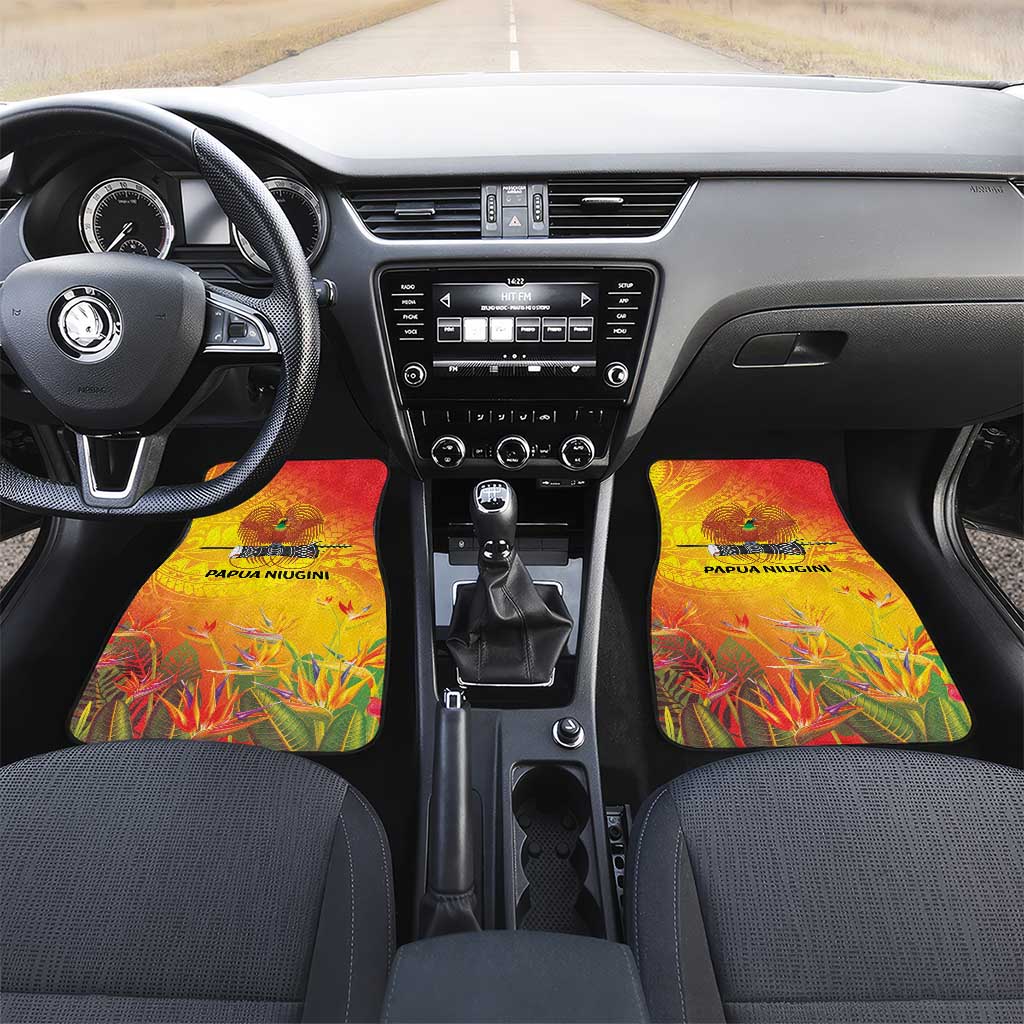 Papua New Guinea Unity in Diversity Car Mats 50th Indipendens Papua Niugini LT9 Set 2pcs - Front Gold - Polynesian Pride
