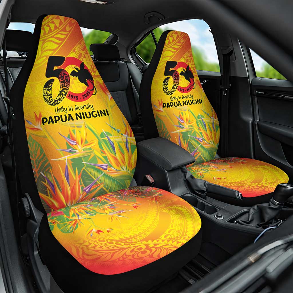 Papua New Guinea Unity in Diversity Car Seat Cover 50th Indipendens Papua Niugini LT9 One Size Gold - Polynesian Pride