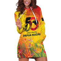 Papua New Guinea Unity in Diversity Hoodie Dress 50th Indipendens Papua Niugini LT9 Gold - Polynesian Pride