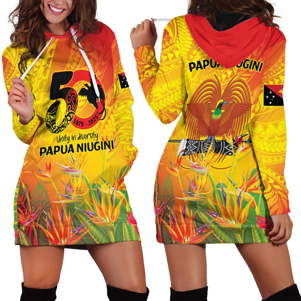 Papua New Guinea Unity in Diversity Hoodie Dress 50th Indipendens Papua Niugini LT9 - Polynesian Pride