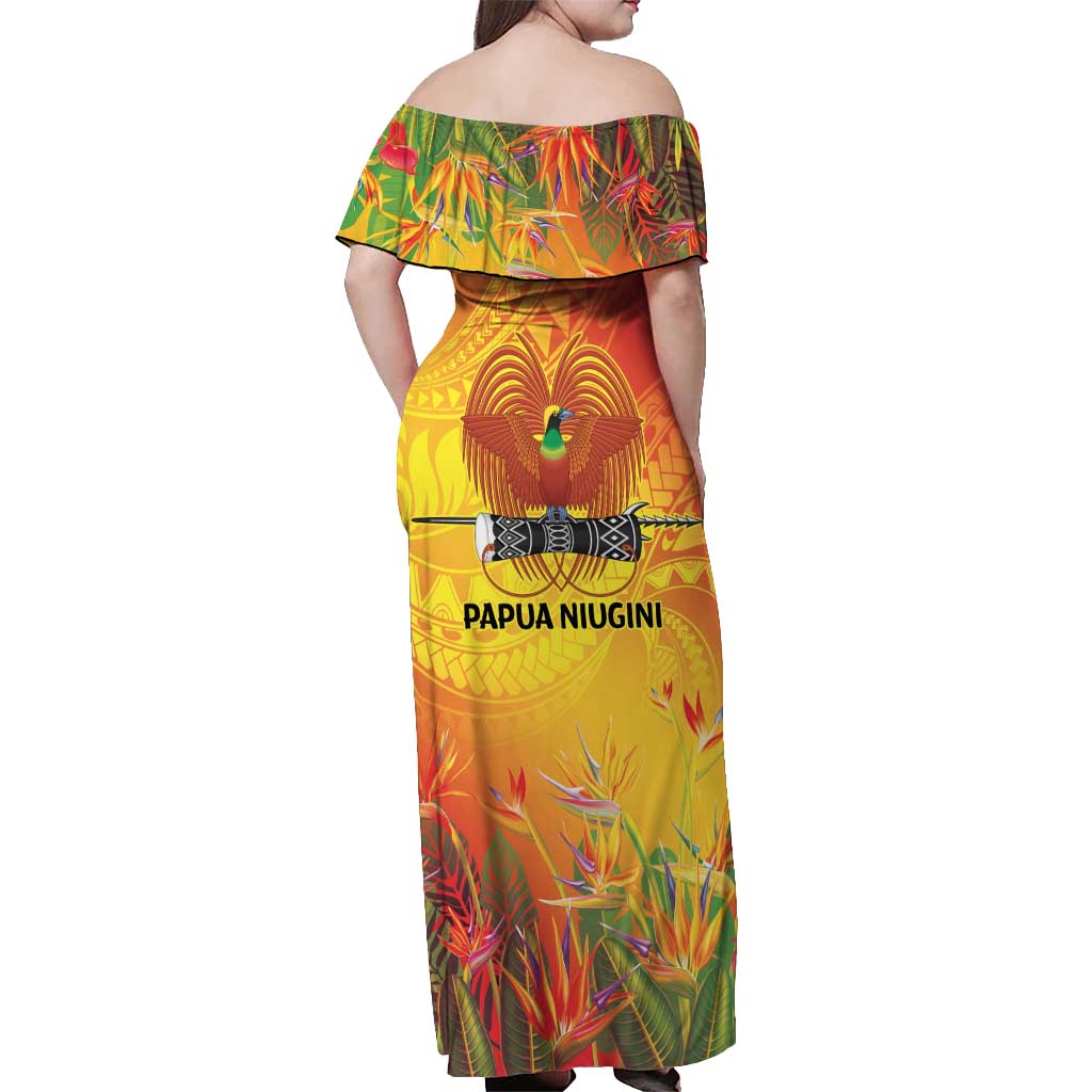 Papua New Guinea Unity in Diversity Off Shoulder Maxi Dress 50th Indipendens Papua Niugini LT9 - Polynesian Pride