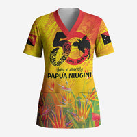 Papua New Guinea Unity in Diversity Scrub Top 50th Indipendens Papua Niugini LT9 Adult Gold - Polynesian Pride