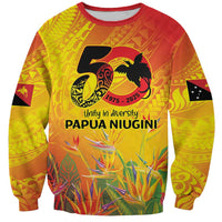 Papua New Guinea Unity in Diversity Sweatshirt 50th Indipendens Papua Niugini LT9 Unisex Gold - Polynesian Pride