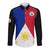 Philippines Concept Home Football Long Sleeve Button Shirt Pilipinas Flag Black Style 2023 LT9 Unisex Black - Polynesian Pride