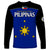 Philippines Concept Home Football Long Sleeve Shirt Pilipinas Flag Black Style 2023 LT9 - Polynesian Pride