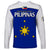 Philippines Concept Home Football Long Sleeve Shirt Pilipinas Flag White Style 2023 LT9 - Polynesian Pride