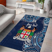 Personalised Fiji 54th Anniversary Area Rug Siga Ni Bula Galala Marautaki O Viti LT9 - Polynesian Pride