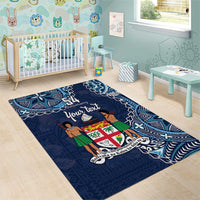 Personalised Fiji 54th Anniversary Area Rug Siga Ni Bula Galala Marautaki O Viti LT9 - Polynesian Pride