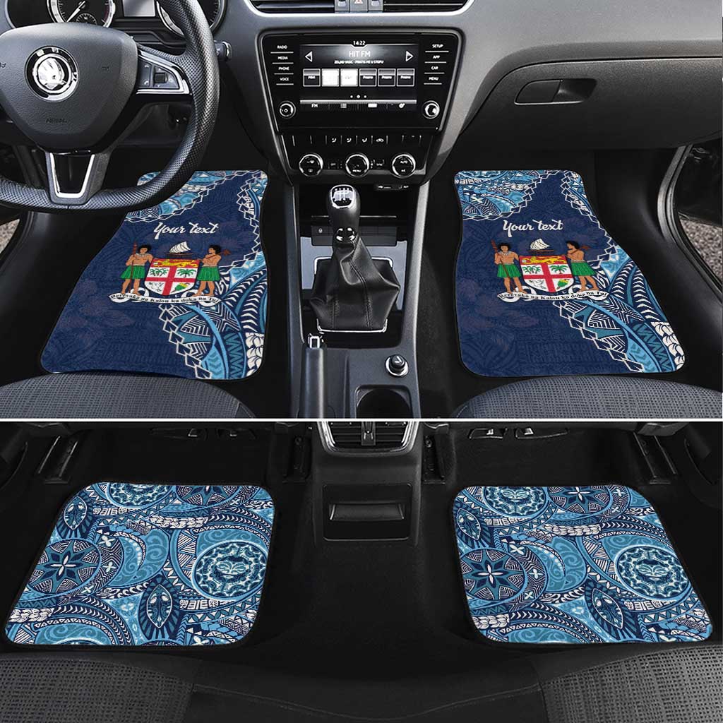 Personalised Fiji 54th Anniversary Car Mats Siga Ni Bula Galala Marautaki O Viti LT9 Set 4pcs Blue - Polynesian Pride