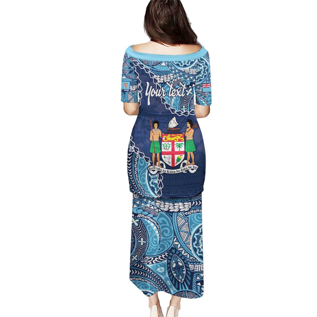 Personalised Fiji 54th Anniversary Puletasi Siga Ni Bula Galala Marautaki O Viti LT9 - Polynesian Pride
