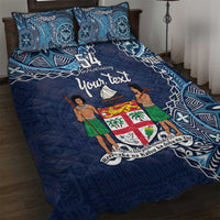 Personalised Fiji 54th Anniversary Quilt Bed Set Siga Ni Bula Galala Marautaki O Viti LT9 Blue - Polynesian Pride