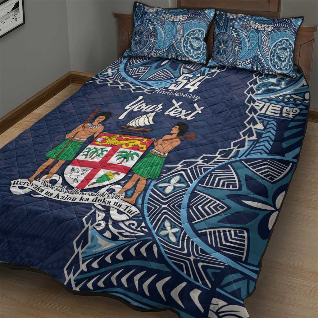 Personalised Fiji 54th Anniversary Quilt Bed Set Siga Ni Bula Galala Marautaki O Viti LT9 - Polynesian Pride