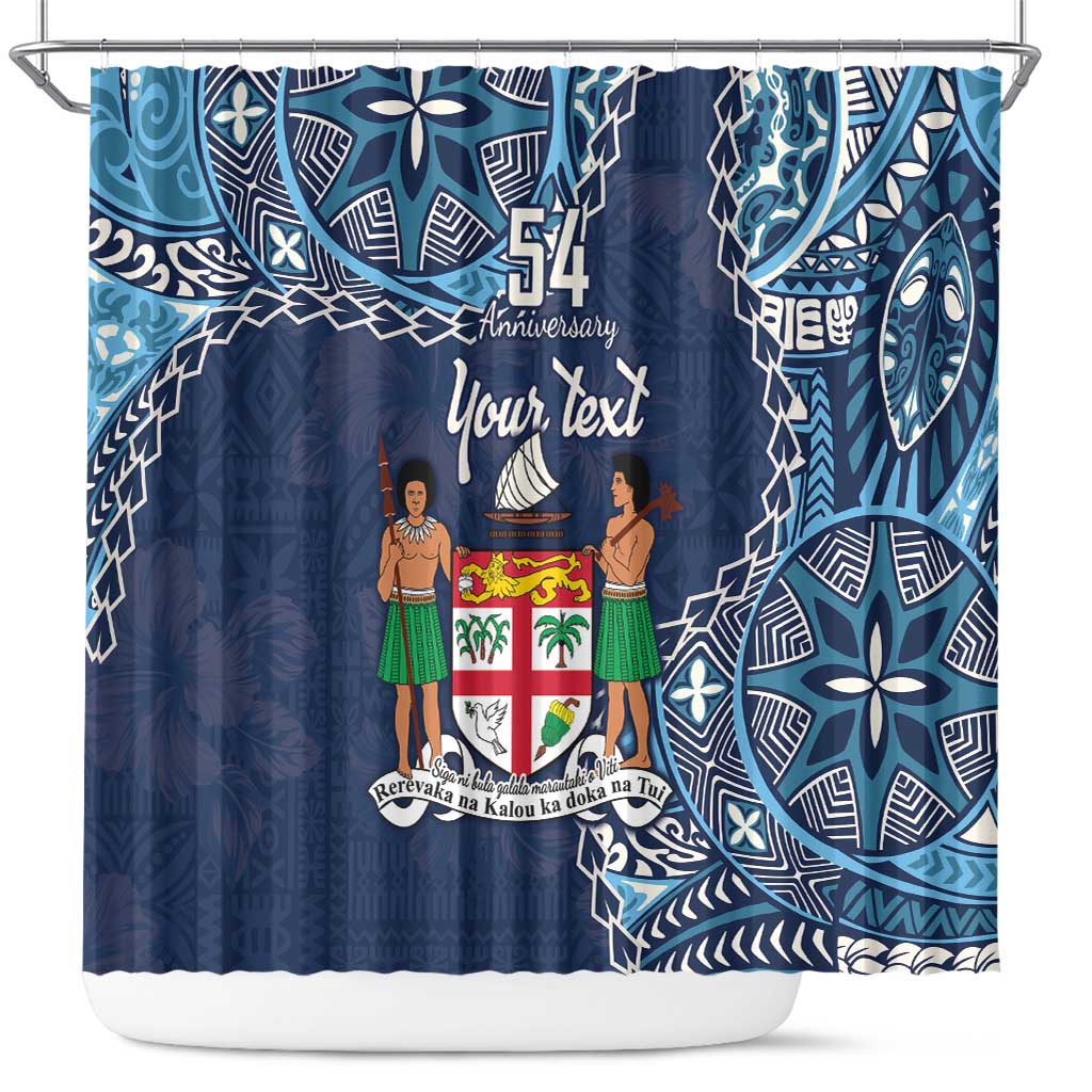 Personalised Fiji 54th Anniversary Shower Curtain Siga Ni Bula Galala Marautaki O Viti LT9