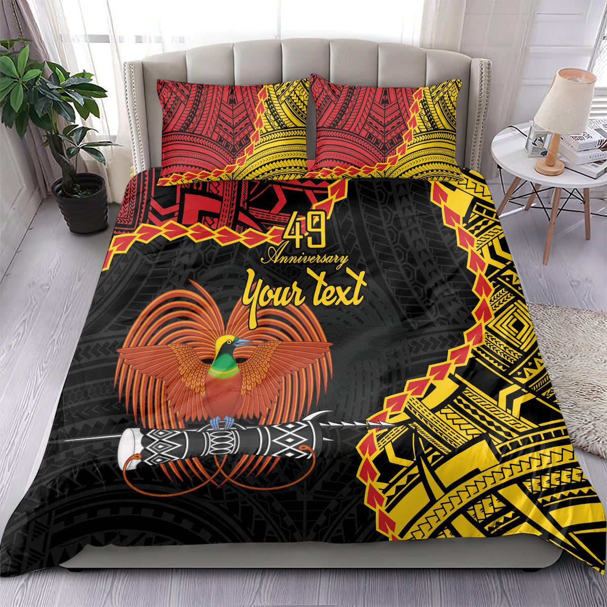 Personalised Papua New Guinea 49th Anniversary Bedding Set Hapi De bilong Indipendens Papua Niugini LT9 - Polynesian Pride