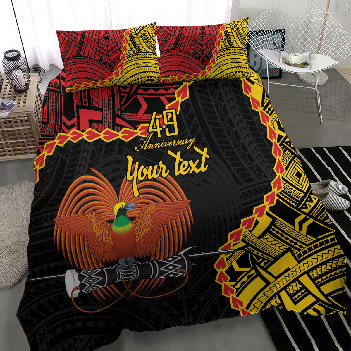 Personalised Papua New Guinea 49th Anniversary Bedding Set Hapi De bilong Indipendens Papua Niugini LT9 - Polynesian Pride