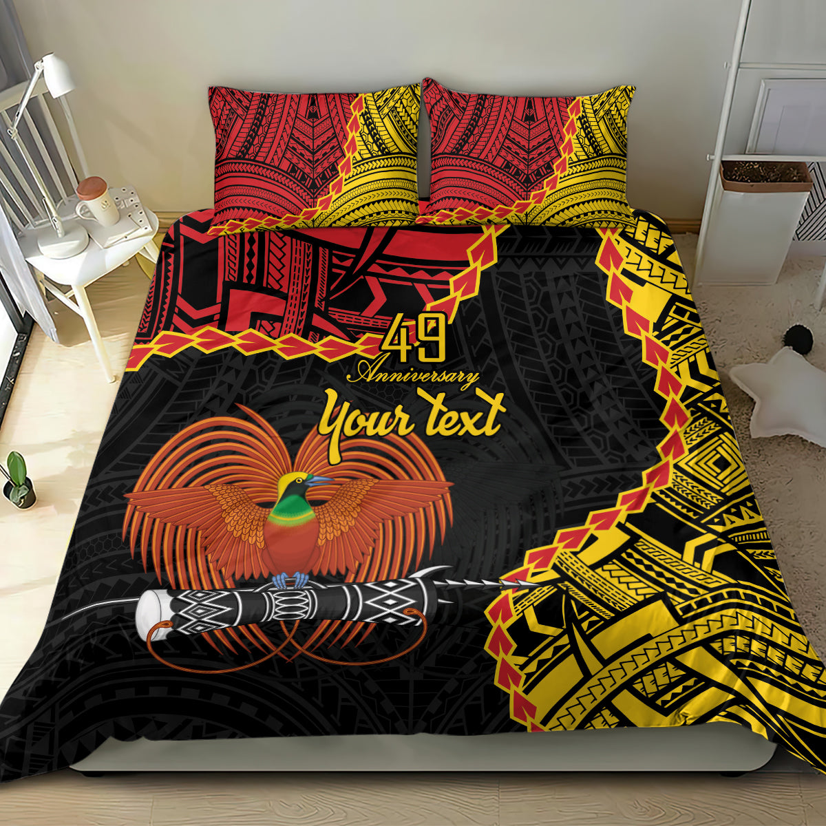 Personalised Papua New Guinea 49th Anniversary Bedding Set Hapi De bilong Indipendens Papua Niugini LT9 - Polynesian Pride