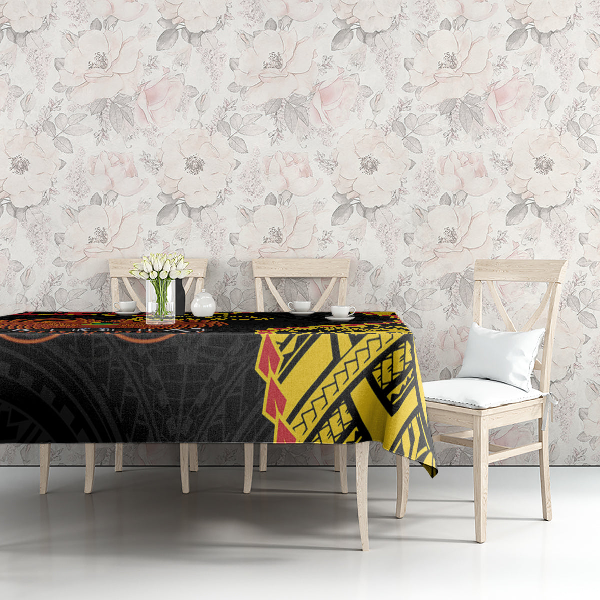 Personalised Papua New Guinea 49th Anniversary Tablecloth Hapi De bilong Indipendens Papua Niugini LT9 - Polynesian Pride