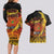 Personalised Papua New Guinea 49th Anniversary Couples Matching Long Sleeve Bodycon Dress and Hawaiian Shirt Bird of Paradise Unity In Diversity