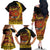 Personalised Papua New Guinea 49th Anniversary Family Matching Off The Shoulder Long Sleeve Dress and Hawaiian Shirt Bird of Paradise Unity In Diversity