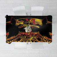 Personalised Papua New Guinea 49th Anniversary Tablecloth Bird of Paradise Unity In Diversity LT9 Black - Polynesian Pride