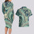 Hawaiian Hibiscus Tribal Vintage Motif Couples Matching Long Sleeve Bodycon Dress and Hawaiian Shirt Ver 1