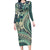 Hawaiian Hibiscus Tribal Vintage Motif Family Matching Long Sleeve Bodycon Dress and Hawaiian Shirt Ver 1