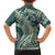 Hawaiian Hibiscus Tribal Vintage Motif Family Matching Off The Shoulder Long Sleeve Dress and Hawaiian Shirt Ver 1