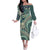 Hawaiian Hibiscus Tribal Vintage Motif Family Matching Off The Shoulder Long Sleeve Dress and Hawaiian Shirt Ver 1