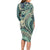 Hawaiian Hibiscus Tribal Vintage Motif Long Sleeve Bodycon Dress Ver 1