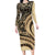 Hawaiian Hibiscus Tribal Vintage Motif Family Matching Long Sleeve Bodycon Dress and Hawaiian Shirt Ver 2