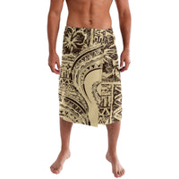 Hawaiian Hibiscus Tribal Vintage Motif Lavalava Ver 3 LT9 Beige - Polynesian Pride
