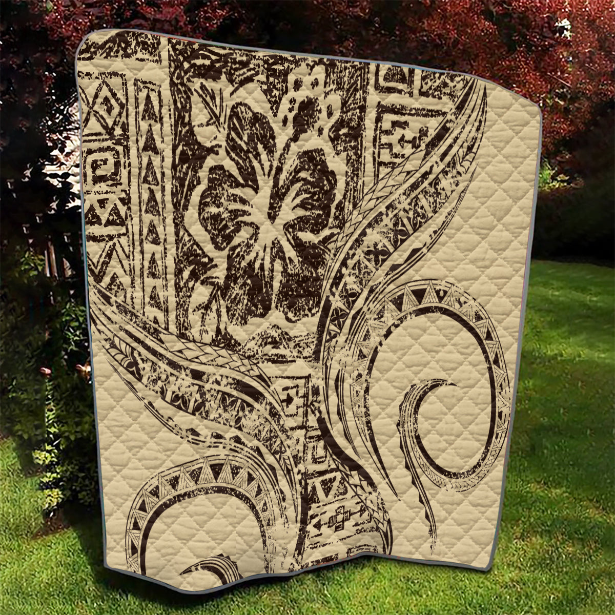 Hawaiian Hibiscus Tribal Vintage Motif Quilt Ver 3 LT9 - Polynesian Pride