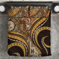 Hawaiian Hibiscus Tribal Vintage Motif Bedding Set Ver 4 LT9 Gold - Polynesian Pride