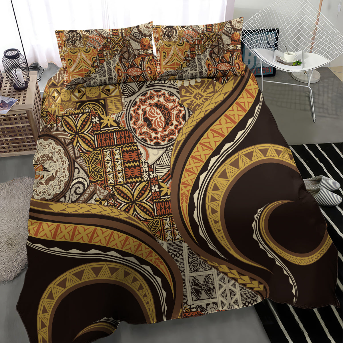 Hawaiian Hibiscus Tribal Vintage Motif Bedding Set Ver 4 LT9 - Polynesian Pride