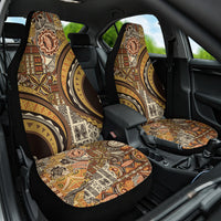 Hawaiian Hibiscus Tribal Vintage Motif Car Seat Cover Ver 4 LT9 One Size Gold - Polynesian Pride