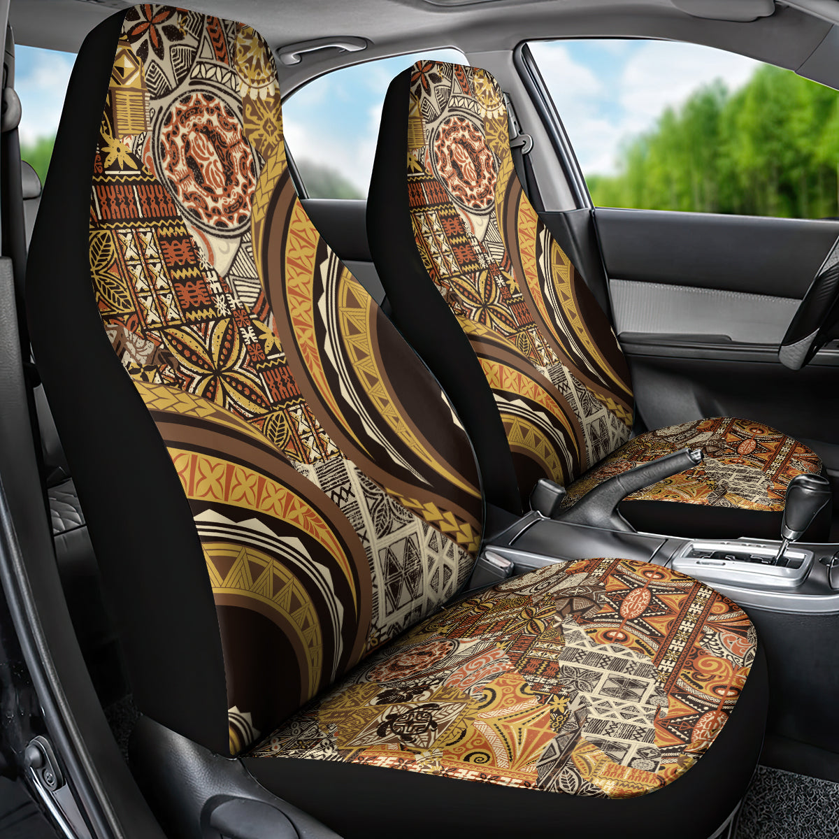 Hawaiian Hibiscus Tribal Vintage Motif Car Seat Cover Ver 4 LT9 - Polynesian Pride