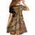 Hawaiian Hibiscus Tribal Vintage Motif Family Matching Off The Shoulder Long Sleeve Dress and Hawaiian Shirt Ver 4