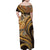 Hawaiian Hibiscus Tribal Vintage Motif Family Matching Off Shoulder Maxi Dress and Hawaiian Shirt Ver 4