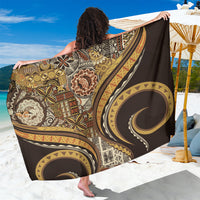 Hawaiian Hibiscus Tribal Vintage Motif Sarong Ver 4 LT9 One Size 44 x 66 inches Gold - Polynesian Pride