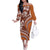 Hawaiian Hibiscus Tribal Vintage Motif Family Matching Off The Shoulder Long Sleeve Dress and Hawaiian Shirt Ver 5