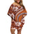 Hawaiian Hibiscus Tribal Vintage Motif Family Matching Off Shoulder Short Dress and Hawaiian Shirt Ver 5