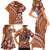 Hawaiian Hibiscus Tribal Vintage Motif Family Matching Short Sleeve Bodycon Dress and Hawaiian Shirt Ver 5