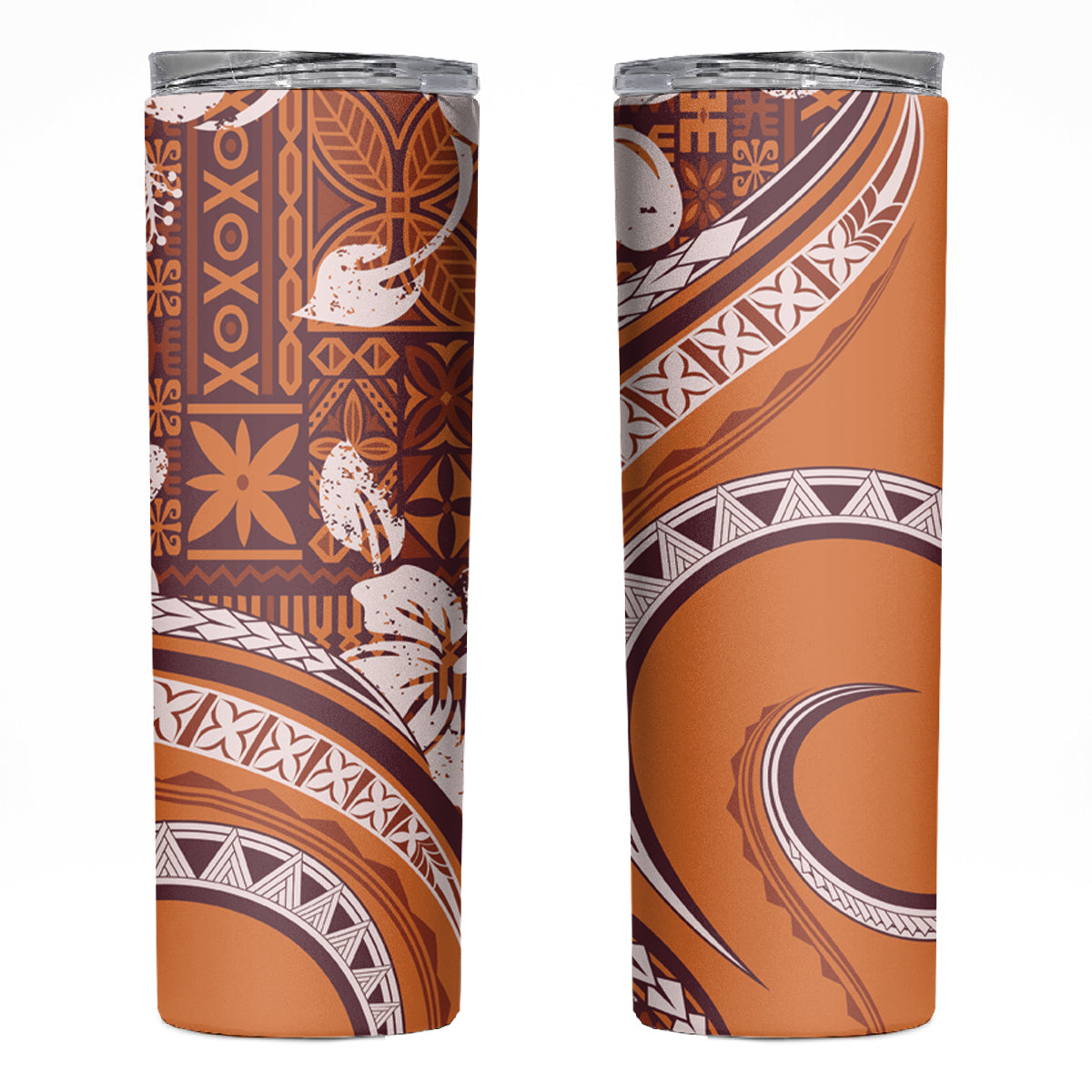 Hawaiian Hibiscus Tribal Vintage Motif Skinny Tumbler Ver 5