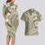 Hawaiian Hibiscus Tribal Vintage Motif Couples Matching Long Sleeve Bodycon Dress and Hawaiian Shirt Ver 6