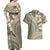 Hawaiian Hibiscus Tribal Vintage Motif Couples Matching Off Shoulder Maxi Dress and Hawaiian Shirt Ver 6