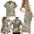 Hawaiian Hibiscus Tribal Vintage Motif Family Matching Short Sleeve Bodycon Dress and Hawaiian Shirt Ver 6