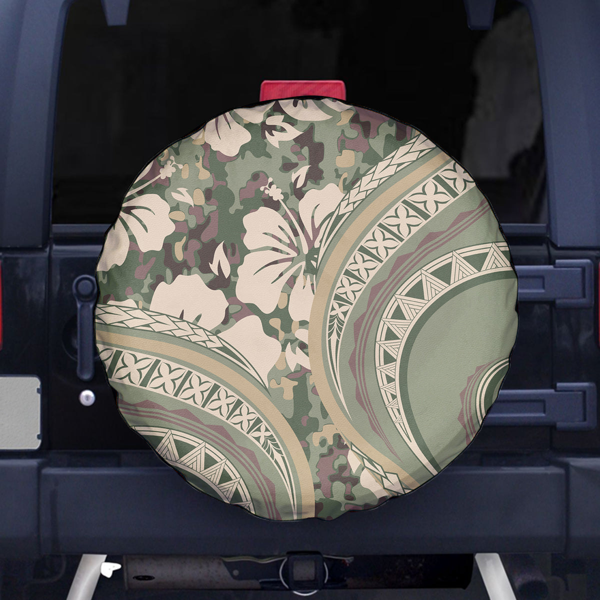 Hawaiian Hibiscus Tribal Vintage Motif Spare Tire Cover Ver 6 LT9 - Polynesian Pride