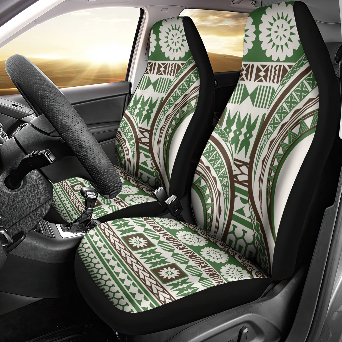 Hawaiian Hibiscus Tribal Vintage Motif Car Seat Cover Ver 7 LT9 - Polynesian Pride