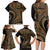 Hawaiian Hibiscus Tribal Vintage Motif Family Matching Long Sleeve Bodycon Dress and Hawaiian Shirt Ver 8