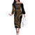 Hawaiian Hibiscus Tribal Vintage Motif Family Matching Off The Shoulder Long Sleeve Dress and Hawaiian Shirt Ver 8